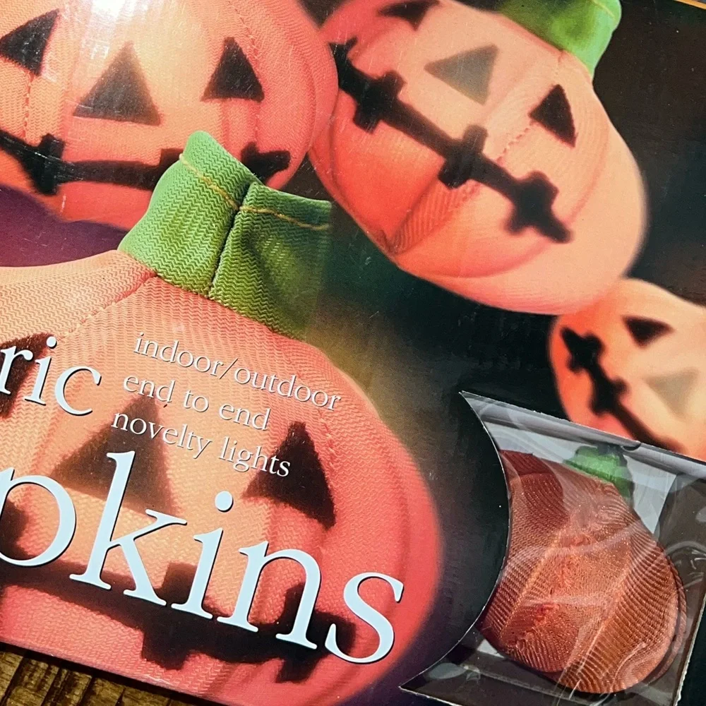 2 Sets Halloween pumpkin Jack-o-lantern fabric string lights. Brand…